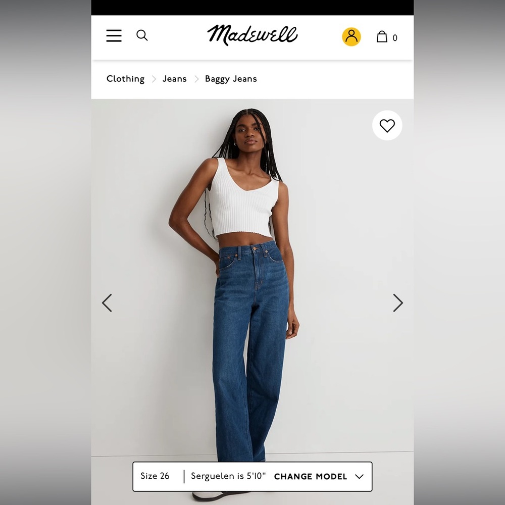 Madewell Baggy Straight Jeans NWT Size 27